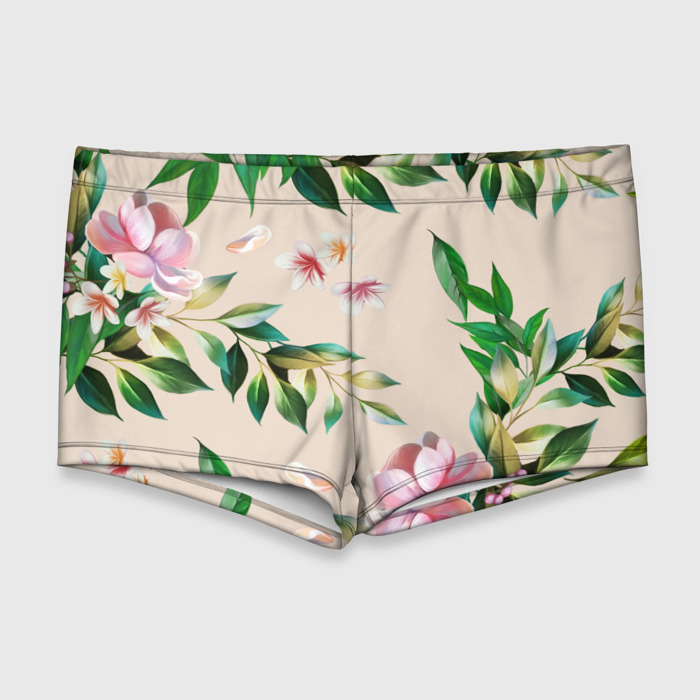 Мужские купальные плавки 3D Цветы Летние фото