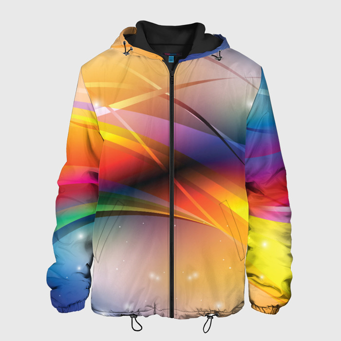 Мужская куртка 3D Абстрактные линии разных цветов фото