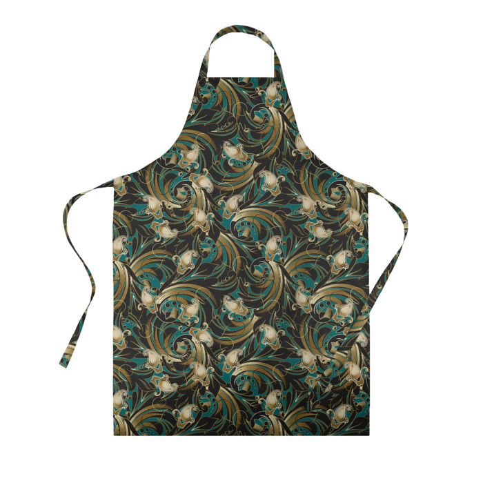 Фартук 3D Абстрактные  зеленые листья фото