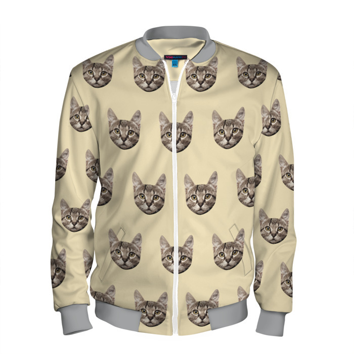 Мужской бомбер 3D Мульти Котик фото