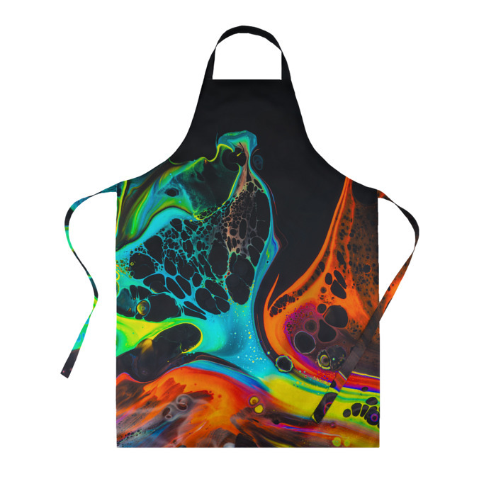 Фартук 3D Цветная лава (краска) фото