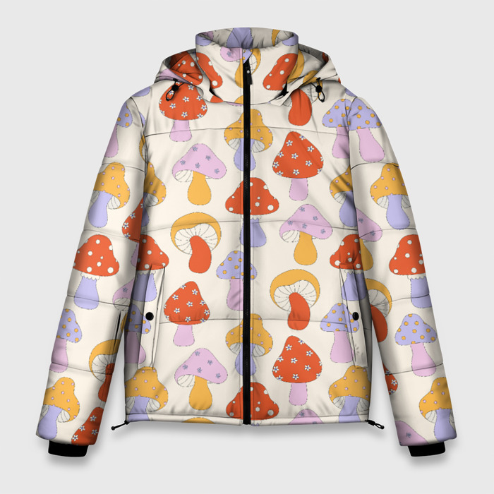 Мужская зимняя куртка 3D ГРИБЫ В СТИЛЕ 70х фото