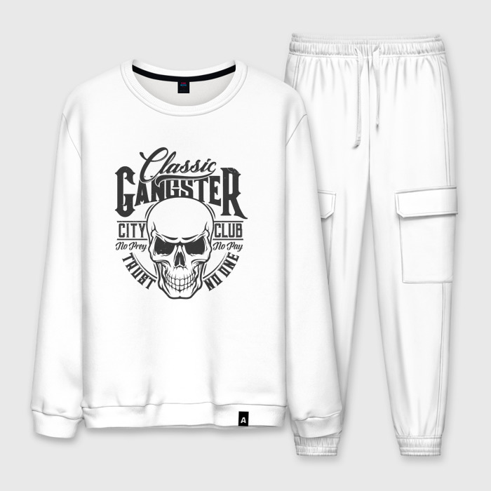 Мужской костюм хлопок Настоящий гангстер никому не верит фото