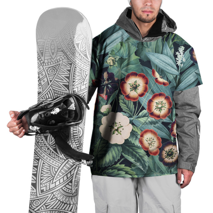 Накидка на куртку 3D Цветы Полуночные фото