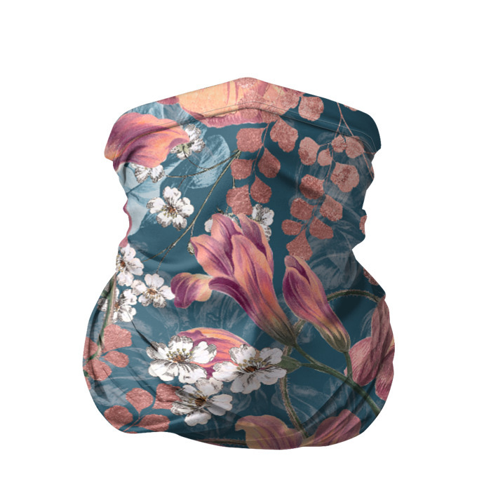 Бандана-труба 3D Цветы Золотого Цвета фото