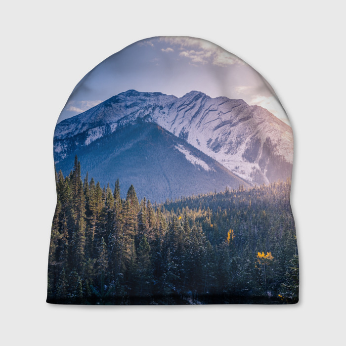 Шапка 3D Горы   Лес   Солнце фото