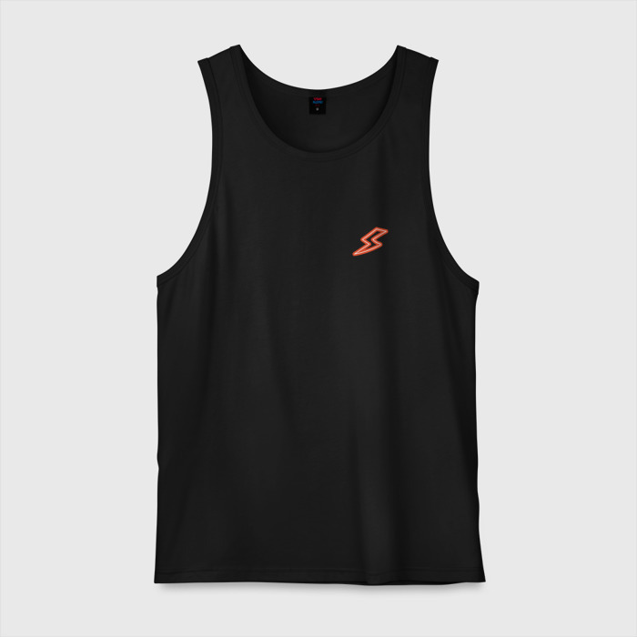 Мужская майка хлопок Молния, маленький значoк фото