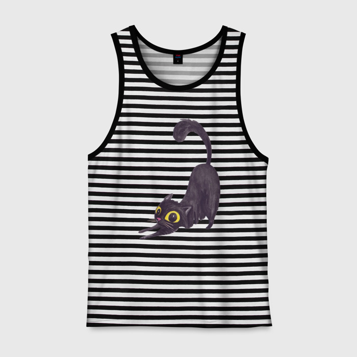 Мужская майка хлопок Черная кошечка фото