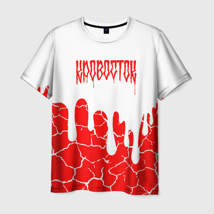 Мужская футболка 3D кровосток   подтеки с трещинами фото