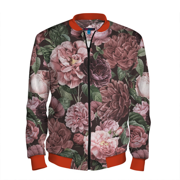 Мужской бомбер 3D Цветы Полные Любви фото