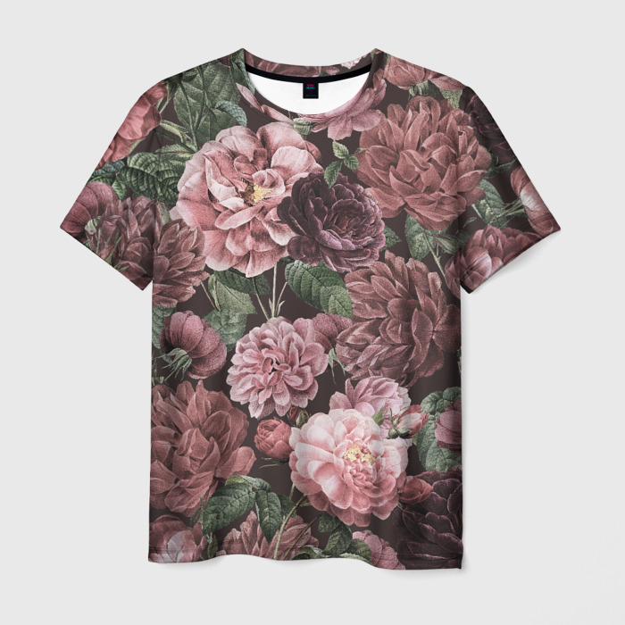 Мужская футболка 3D Цветы Полные Любви фото