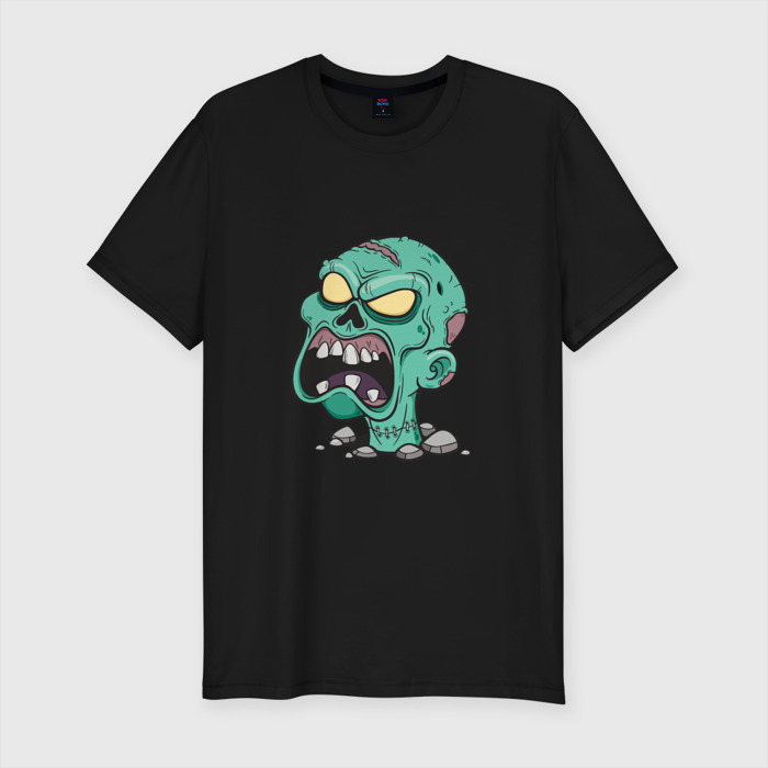 Мужская футболка хлопок Slim Scary Zombie фото