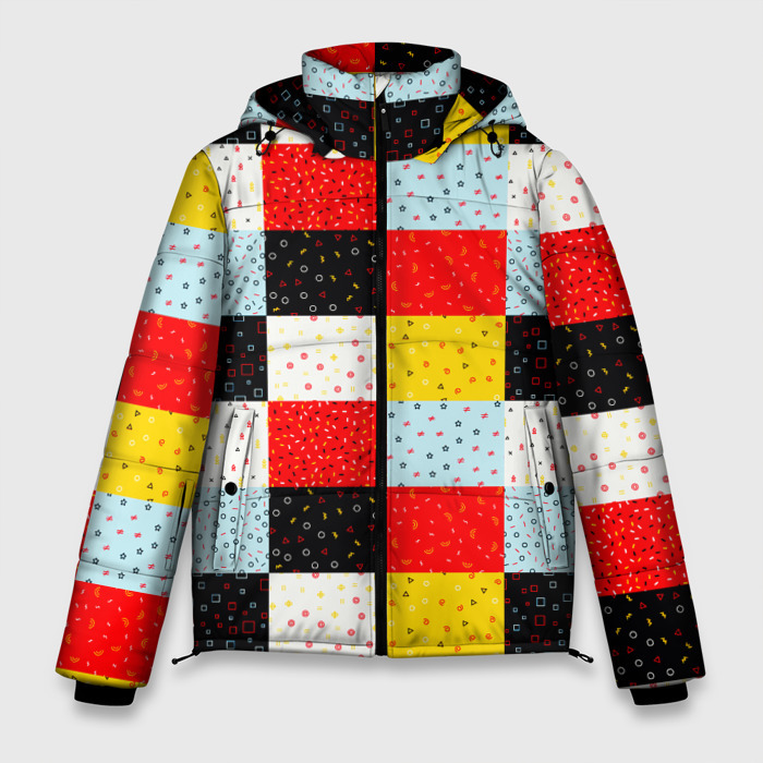 Мужская зимняя куртка 3D MULTICOLORED SQUARE MOSAIC фото