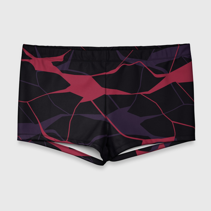 Мужские купальные плавки 3D Розово сиреневые линии фото