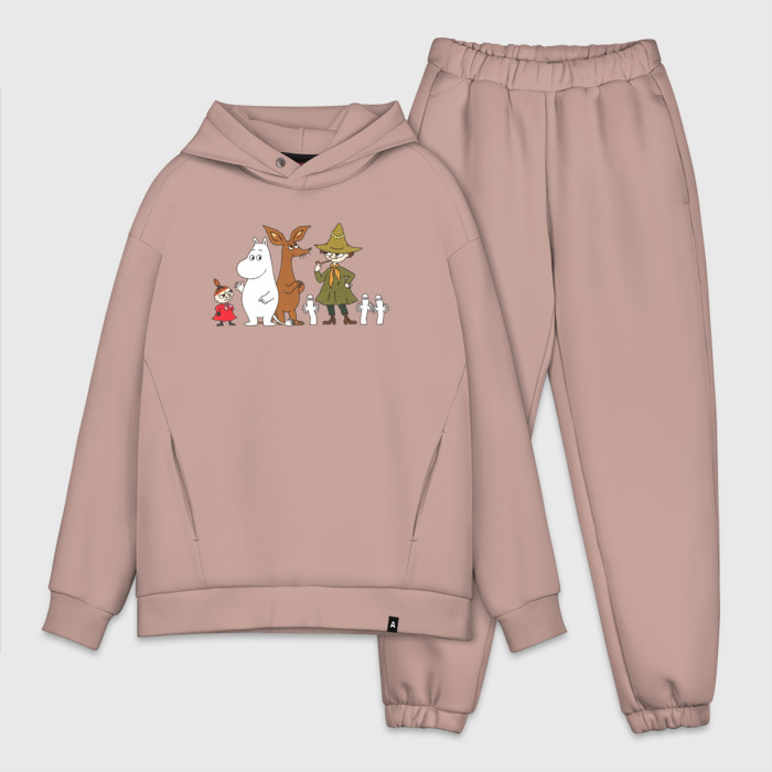 Мужской костюм хлопок OVERSIZE Персонажи Муми Тролля фото