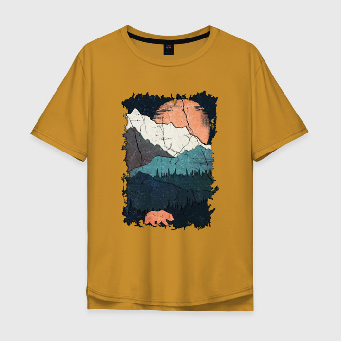 Мужская футболка хлопок Oversize Медвежье путешествие фото