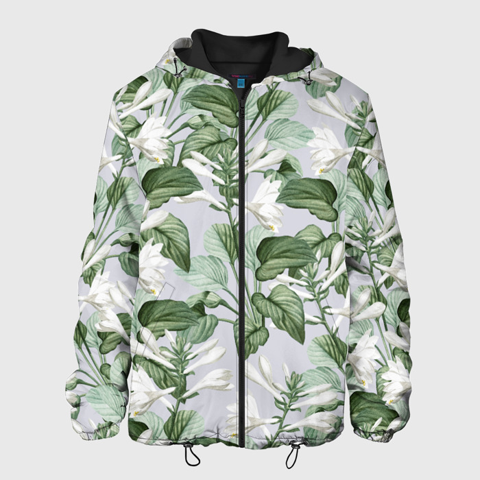 Мужская куртка 3D Цветы Белые Хосты фото
