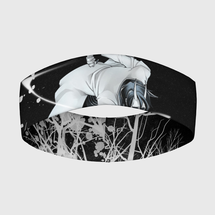 Повязка на голову 3D Белый Неон над лесом  White Neon фото