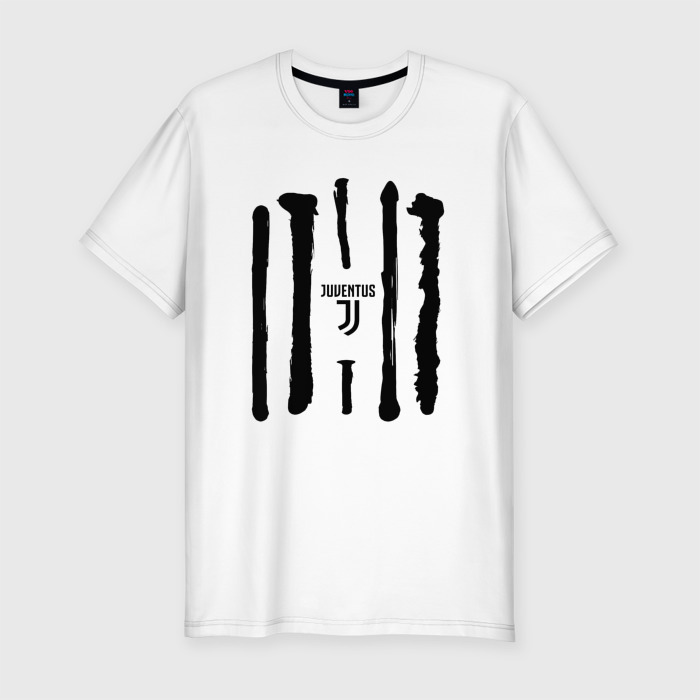 Мужская футболка хлопок Slim Juventus   Drawing paint (2022) фото