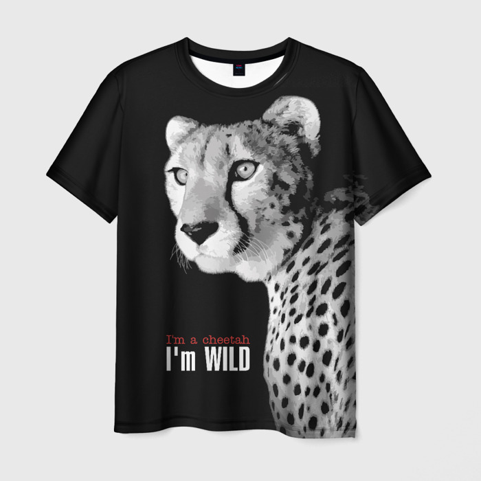 Мужская футболка 3D Im a cheetah Im WILD фото