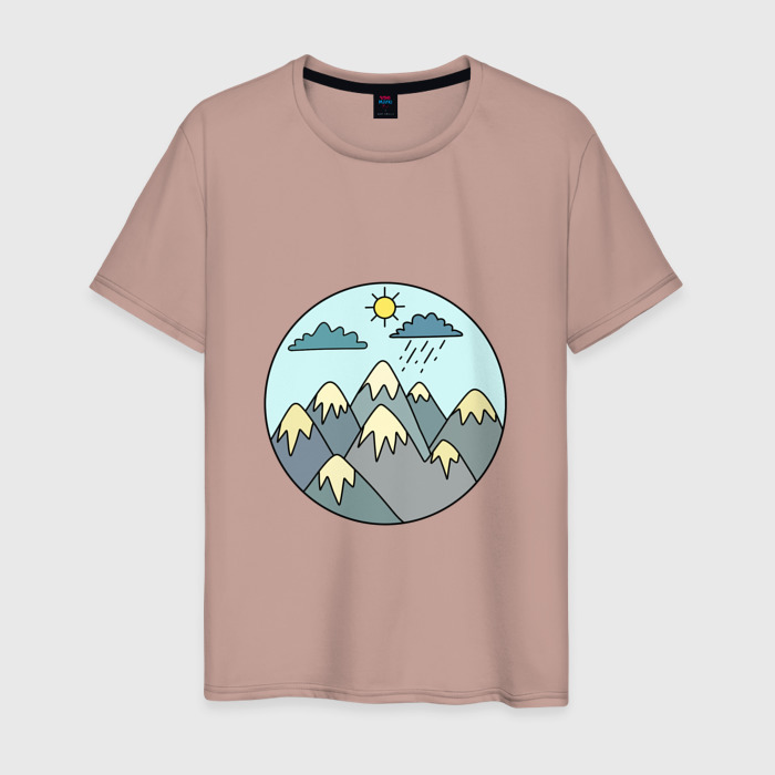 Мужская футболка хлопок Горы небо природа фото