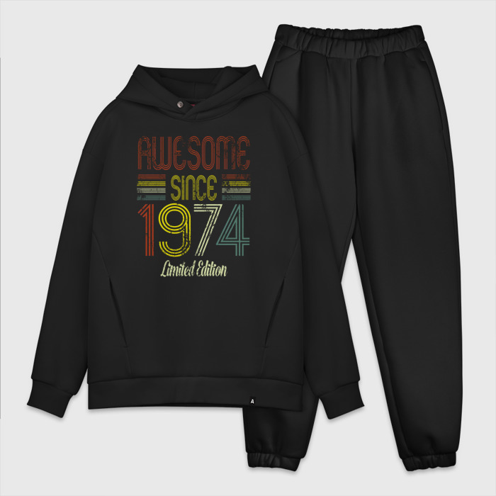 Мужской костюм хлопок OVERSIZE Удивительный человек 1974 года, ограниченная серия фото