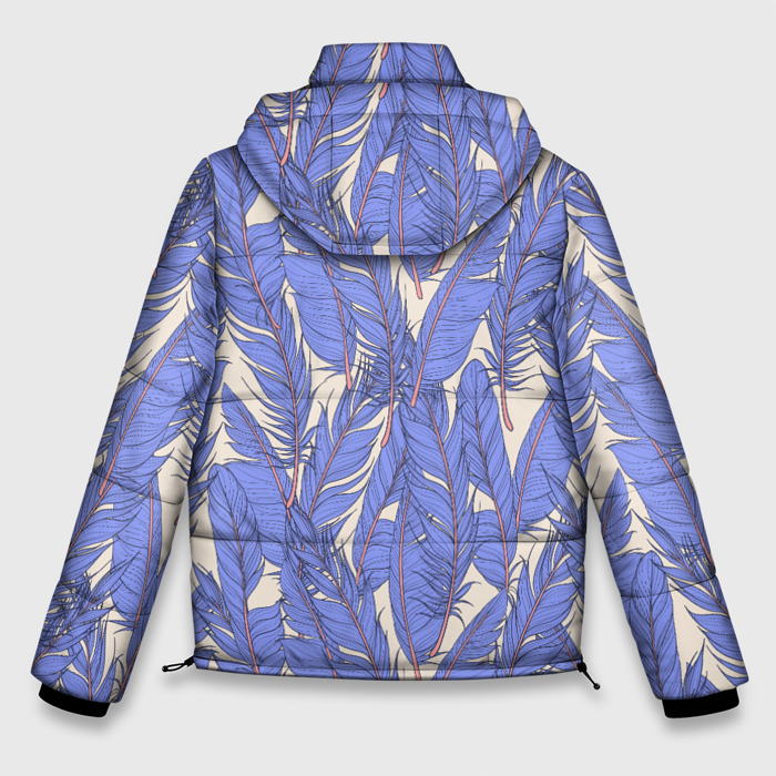 Мужская зимняя куртка 3D Фиолетовые Перья Птиц фото