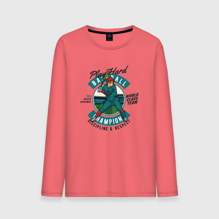 Мужской лонгслив хлопок Чемпионат по бейсболу фото