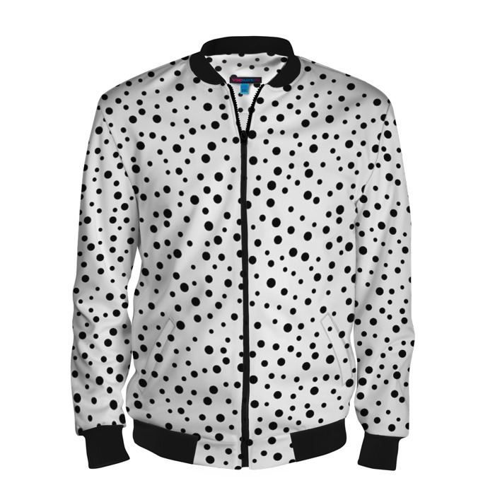 Мужской бомбер 3D Горошек На Белом Фоне фото