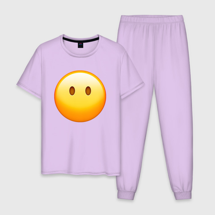 Мужская пижама хлопок Эмоджи без рта фото
