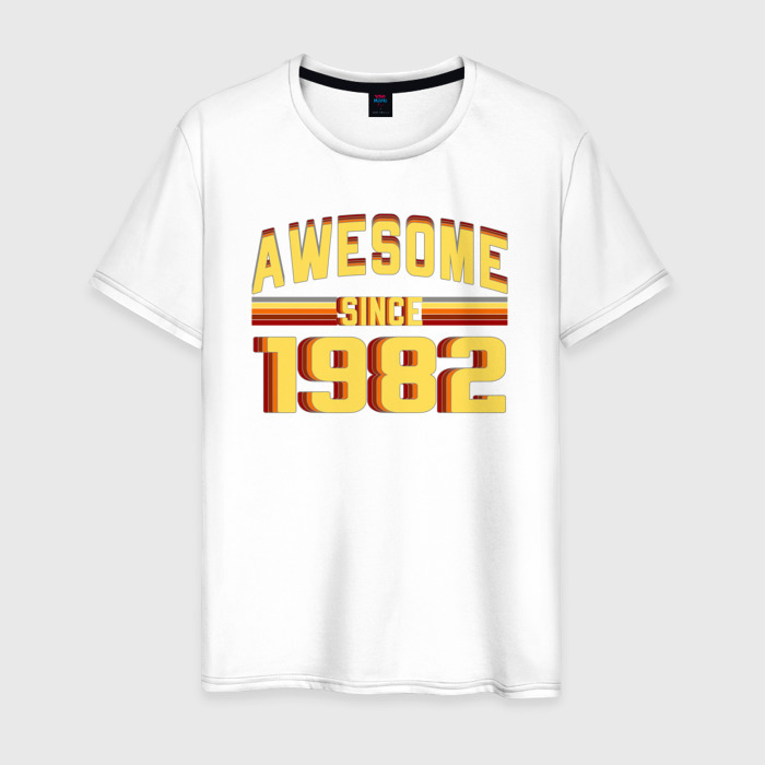 Мужская футболка хлопок Потрясающий человек с 1982 года фото