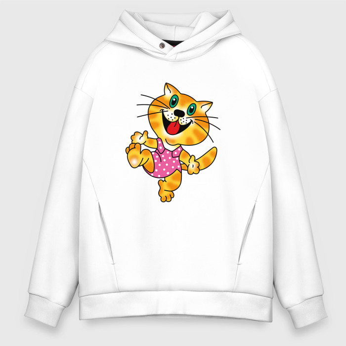 Мужское худи Oversize хлопок Кот Митёк фото