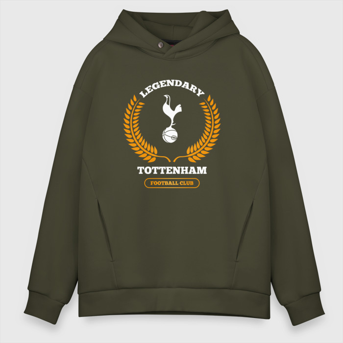 Мужское худи Oversize хлопок Лого Tottenham и надпись Legendary Football Club фото