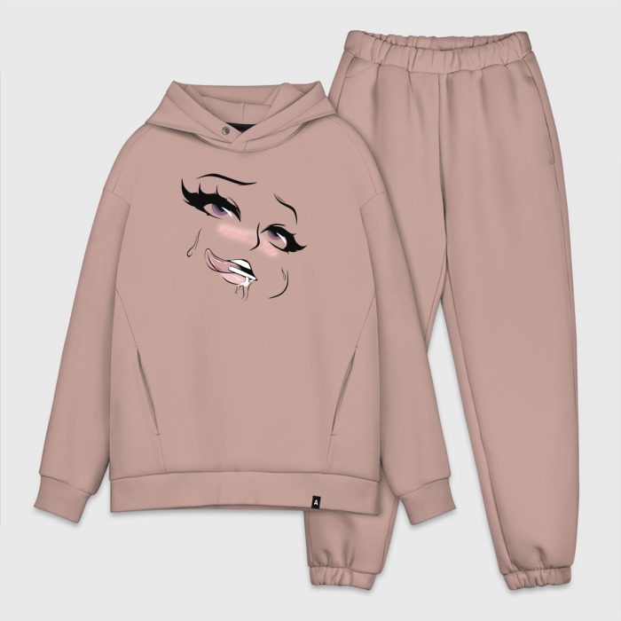 Мужской костюм хлопок OVERSIZE Ахегао чупачупс фото