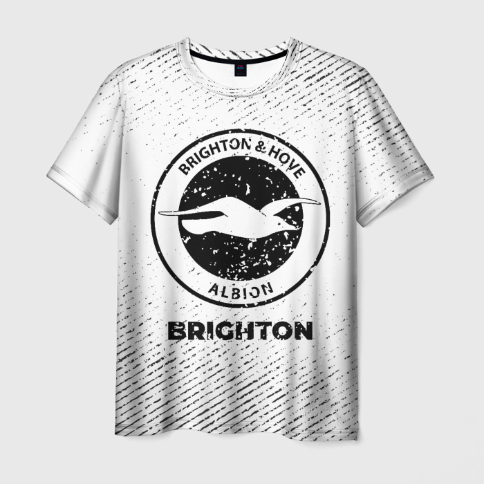 Мужская футболка 3D Brighton с потертостями на светлом фоне фото