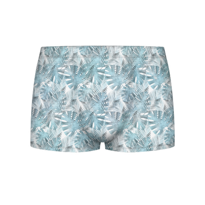 Мужские трусы 3D Голубые листья пальмы на белом фото