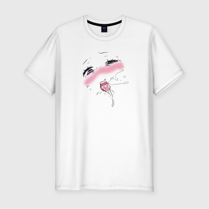 Мужская футболка хлопок Slim Ахегао брызги фото