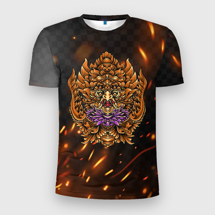 Мужская футболка 3D Slim Орел в узорах фото