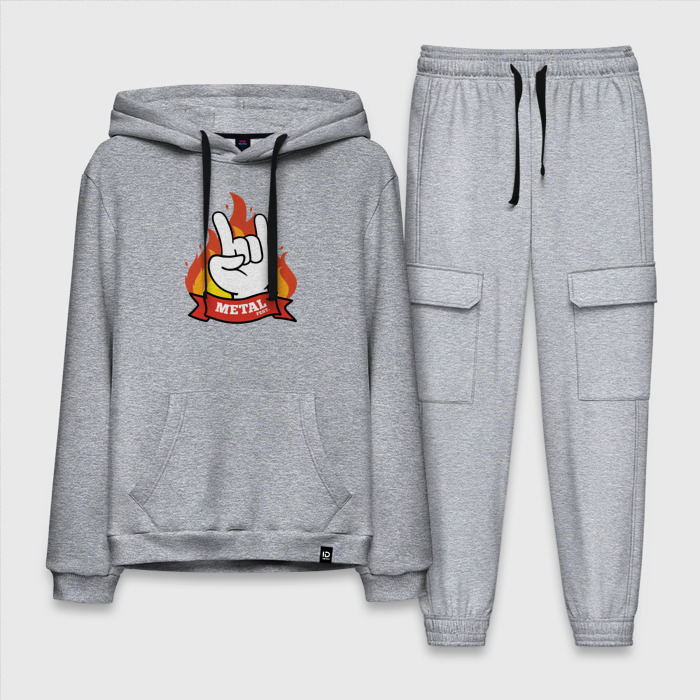 Мужской костюм хлопок с толстовкой Метал Музыка фото