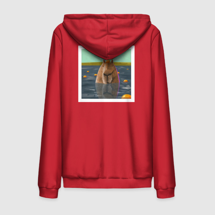 Мужская толстовка на молнии хлопок Капибара и мандарины фото