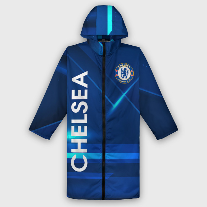 Дождевик унисекс 3D Chelsea Синяя абстракция фото