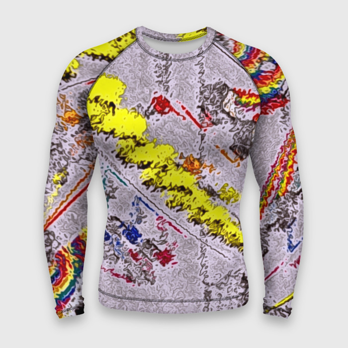 Мужской рашгард 3D Капли красок на воде фото