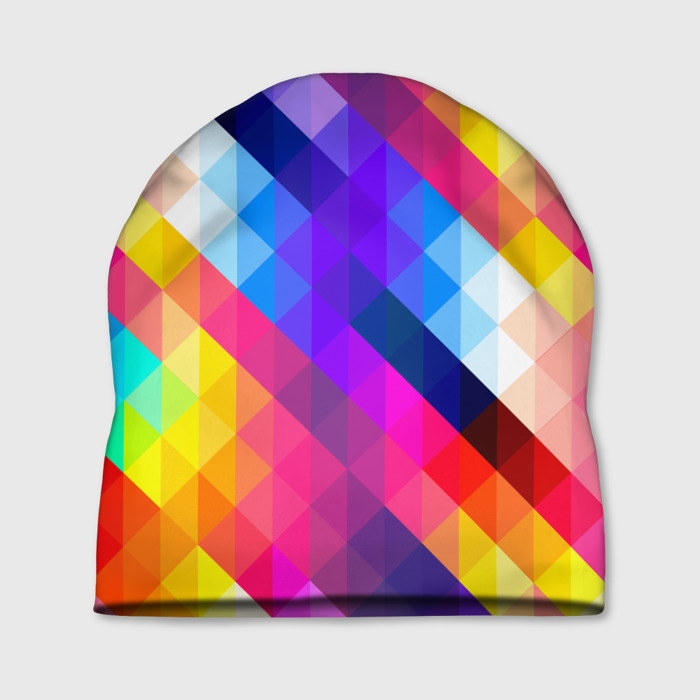 Шапка 3D Яркие квадраты фото