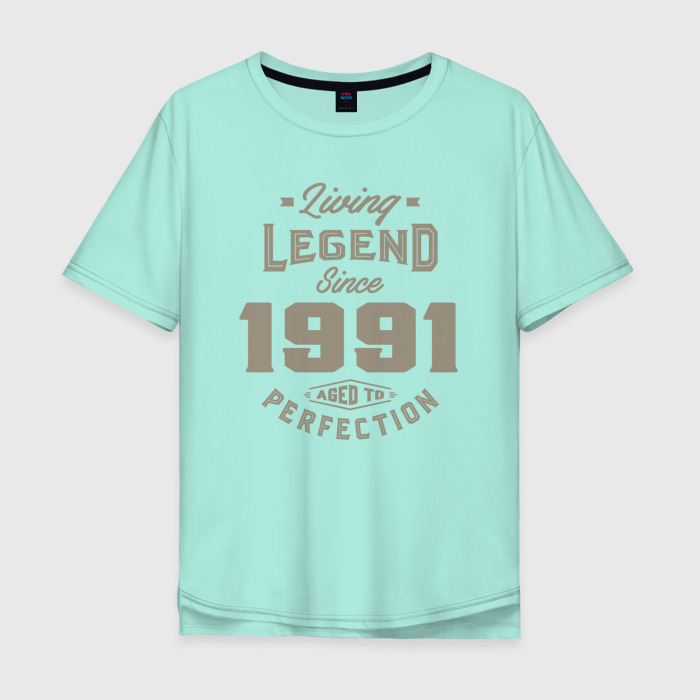 Мужская футболка хлопок Oversize Живая легенда 1991 фото