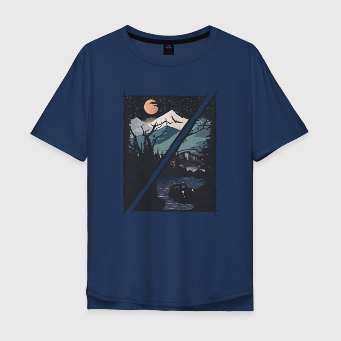 Мужская футболка хлопок Oversize Сибирские дороги фото