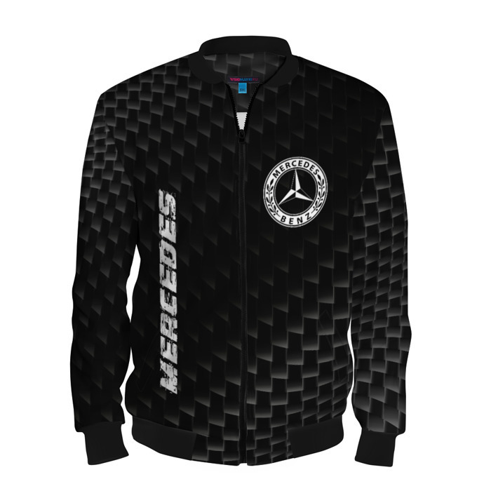 Мужской бомбер 3D Mercedes карбоновый фон фото
