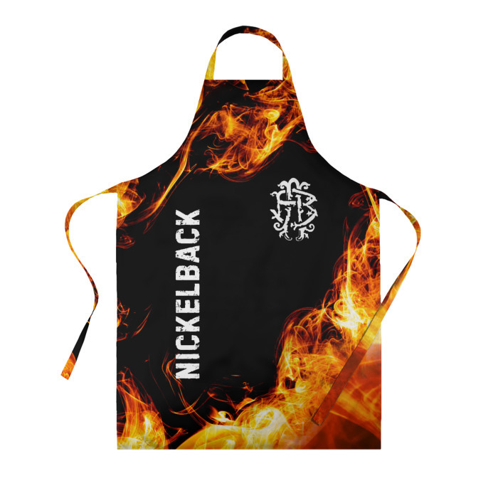 Фартук 3D Nickelback и пылающий огонь фото