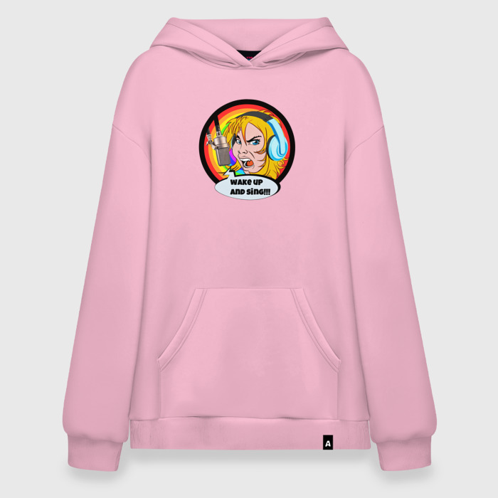 Худи SuperOversize хлопок ПРОСНИСЬ И ПОЙ фото