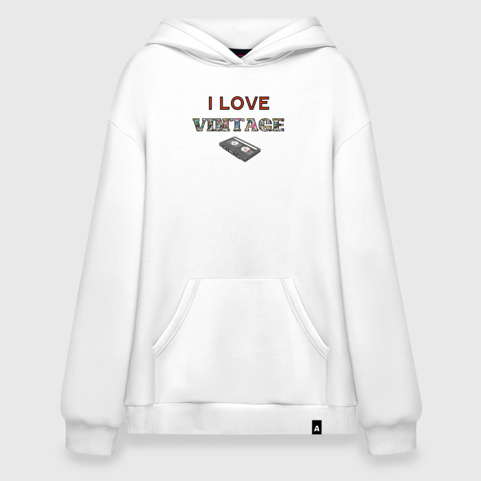 Худи SuperOversize хлопок Люблю винтаж   кассета фото