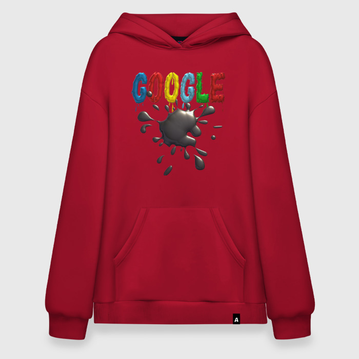 Худи SuperOversize хлопок Логотип GOOGLE в стиле DOODLE клякса фото